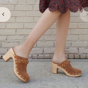 Loeffler Randall Brown Braided Mules Sz 6